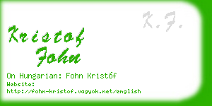 kristof fohn business card